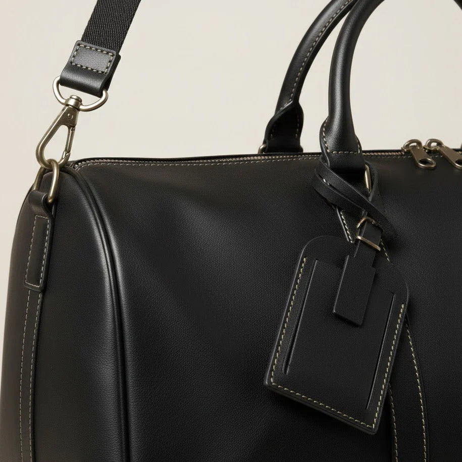 Le Sac de Voyage Vendôme – Cuir Noir Lisse