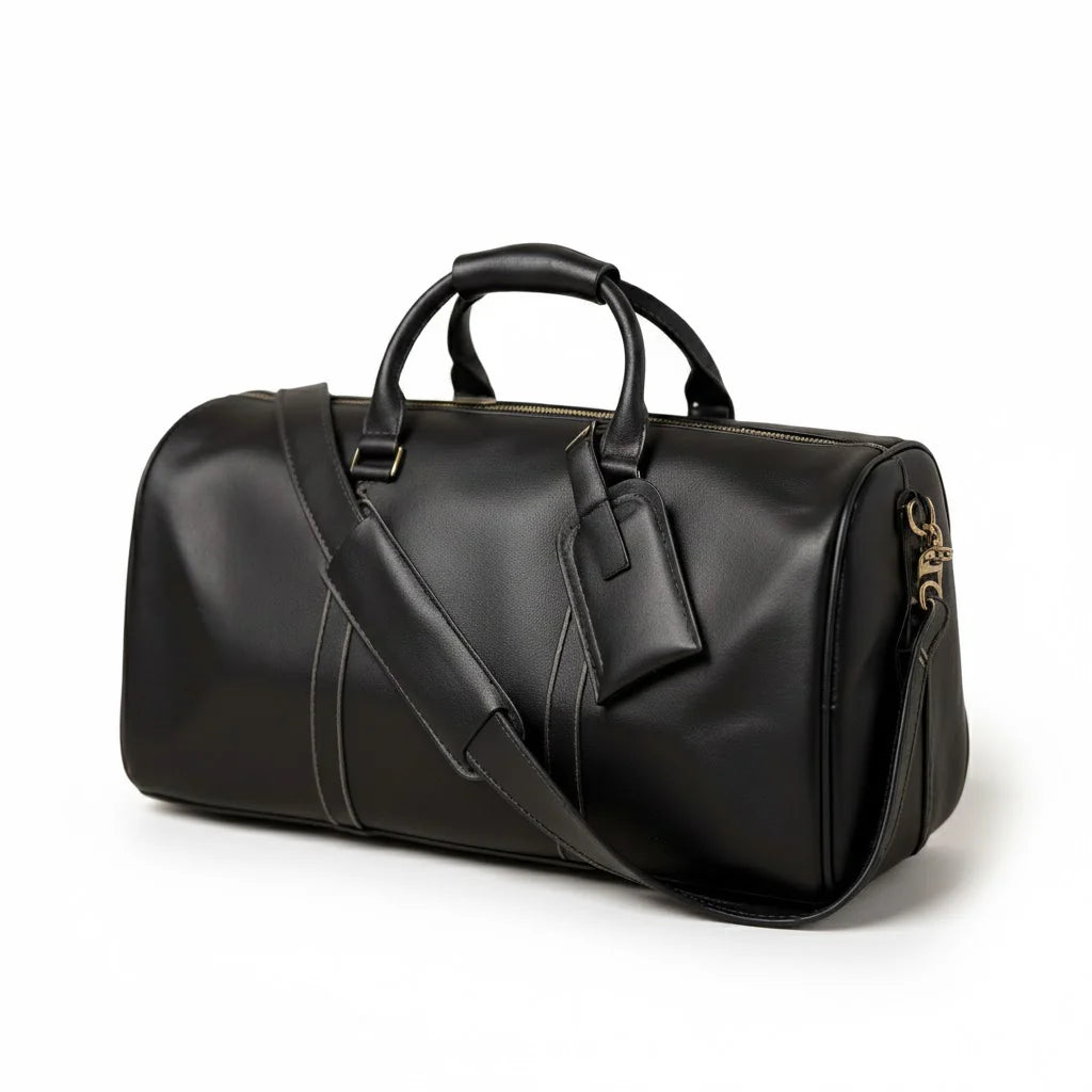 Le Sac de Voyage Vendôme – Cuir Noir Lisse