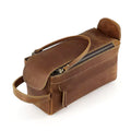Trousse de Toilette en Cuir Véritable Marceau – Marron Vintage