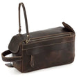 Trousse de Toilette en Cuir Véritable Marceau – Café